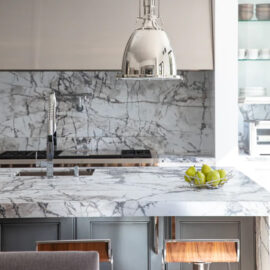 Invisible Grey Marble Kitchen by Artistic Tile