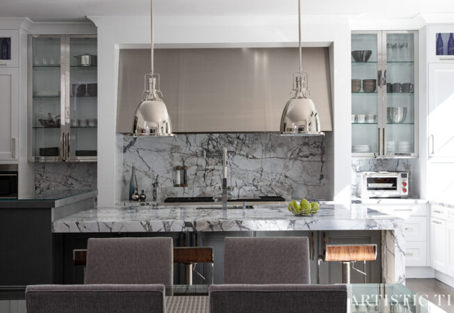 Invisible Grey Marble Kitchen by Artistic Tile