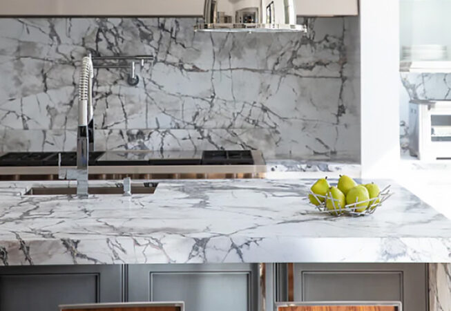 Invisible Grey Marble Kitchen by Artistic Tile