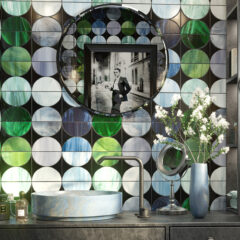 Artistic Tile Moon Mosaic Glass Tile