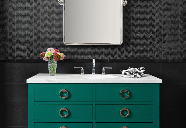 Artistic Tile Herringbone Nero Marble Mosaic