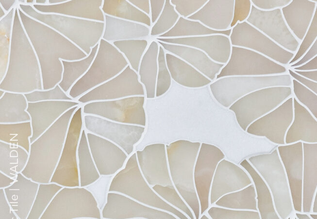 Artistic Tile Walden White Onyx and Thassos Marble Mosaic