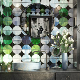 Moon Dark Multi Mosaic Glass Tile